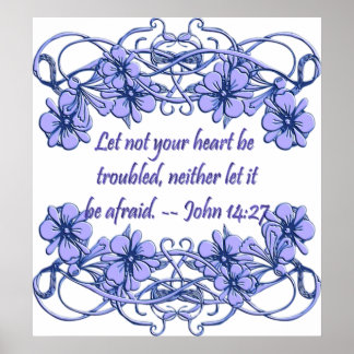 Póster Poster cristiano con biblia versus Juan 14:27