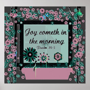 Póster Poster cristiano con bíblica versus salmo 30:5