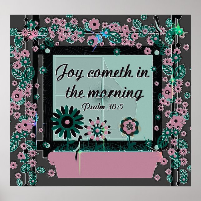 Póster Poster cristiano con bíblica versus salmo 30:5 (Frente)