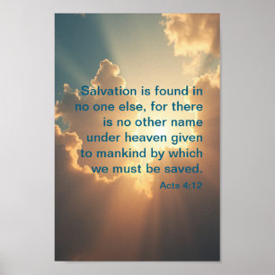 Póster Poster cristiano   Hechos 4:12 "Sin otro nombre"