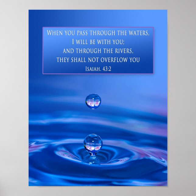 Póster POSTER CRISTIANO - ISAIAH 43:2 - Agua (Frente)