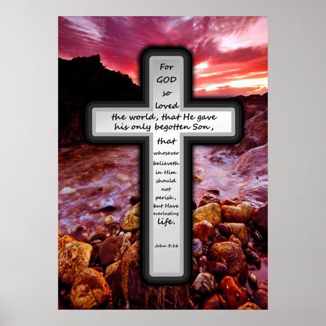 Póster Poster cruzado - John 3:16 (Frente)