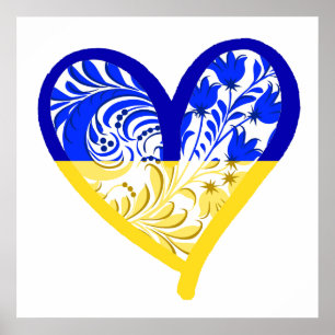 Póster poster cuadrado de 24" - Apoyo a Ucrania