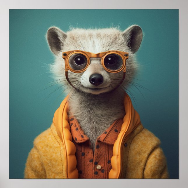 Póster Poster cuadrado "Maravilloso Meerkat" (Frente)