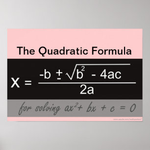 Póster Poster cuadrático de matemáticas de fórmula