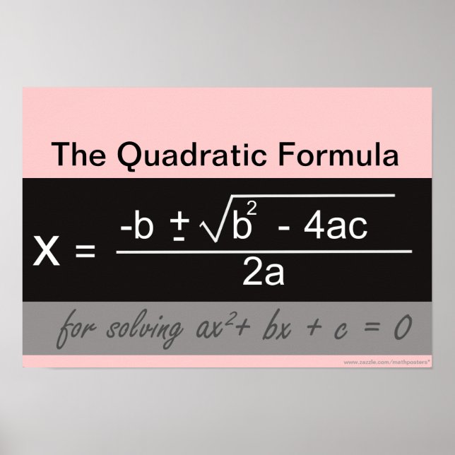 Póster Poster cuadrático de matemáticas de fórmula (Frente)