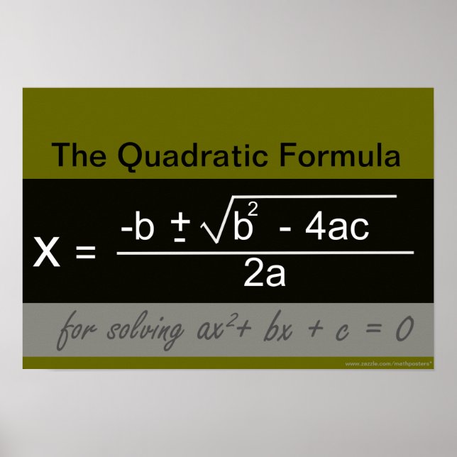 Póster Poster cuadrático de matemáticas de fórmula (Frente)