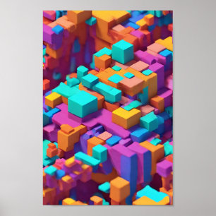 Póster Poster Cubist Spectrum 3D