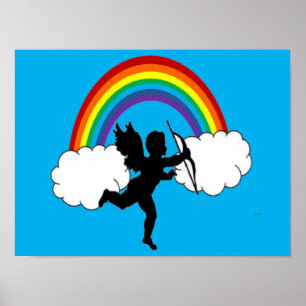 Póster Poster Cupid Dances With Rainbows