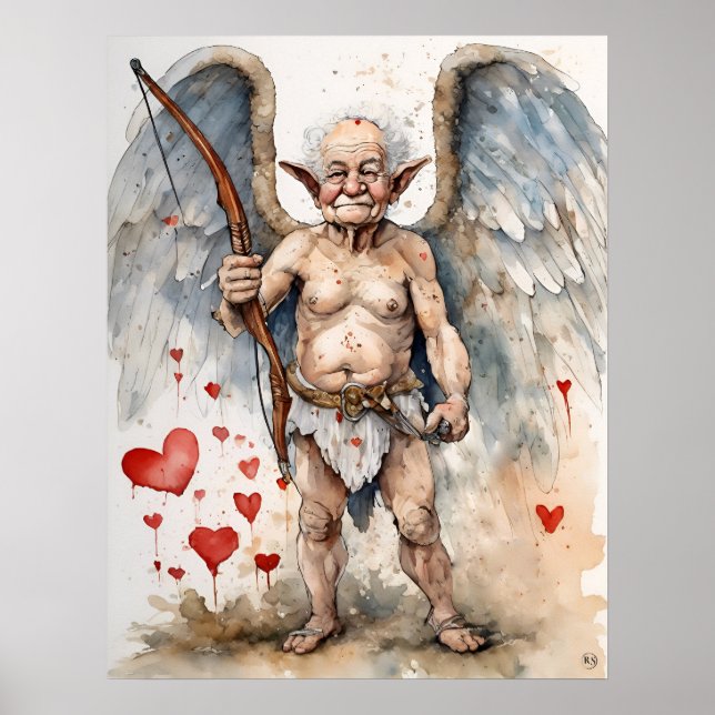 Póster Poster Cupido Valentine de Edad Avanzada (Frente)