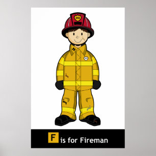 Póster Poster Cute Fireman