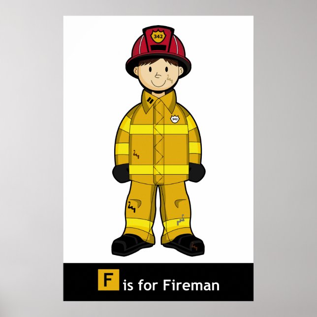 Póster Poster Cute Fireman (Frente)