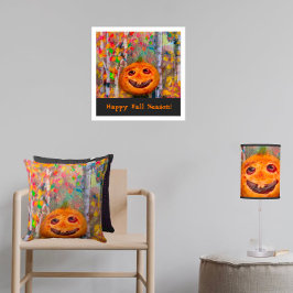 Póster Poster Cute Happy Halloween Pumpkin Face
