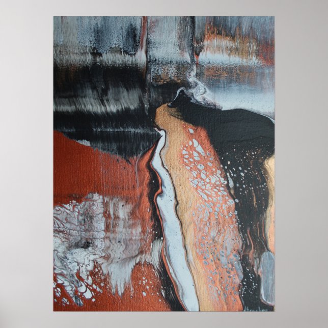 Póster Poster d une peinture "Cascade1" de Valérie Bosche (Frente)