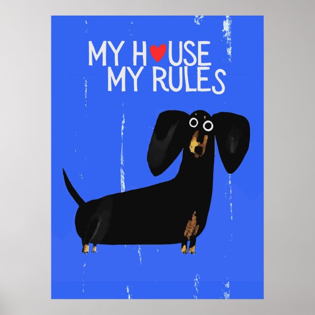 Póster Poster Dachshund dog | Funny & decorative Poster (Frente)