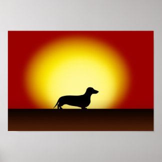 Póster poster "Dachshund Sunset"