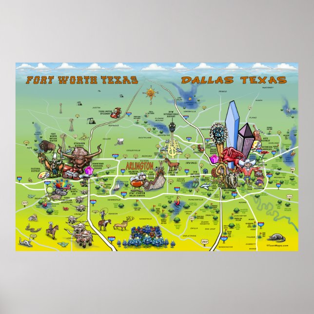Póster Poster Dallas Fort Worth (Frente)