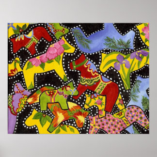 Póster Poster Dancing Dala Horses