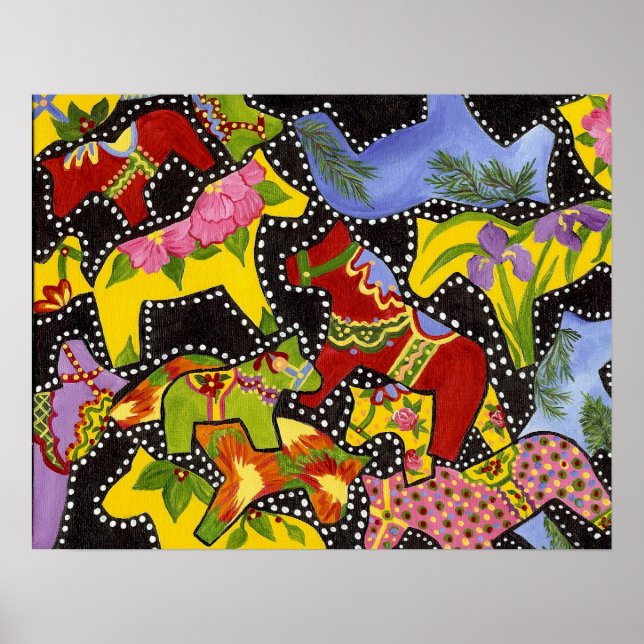 Póster Poster Dancing Dala Horses (Frente)