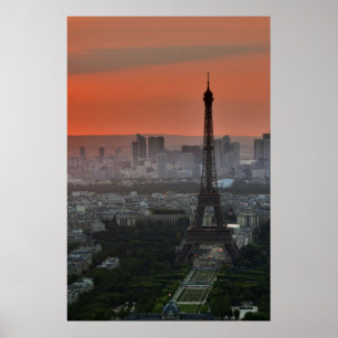 Póster Poster - Dawn in Paris Eiffel Tower