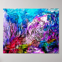 poster DE 10" x 8" DE COLORIDO ABSTRACTO ART-2 MAT
