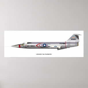 Póster poster de 12x36 Lockheed F-104 Starfighter