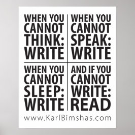 Póster poster de 16" x 20" Cuándo escribir