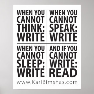 Póster poster de 16" x 20" Cuándo escribir