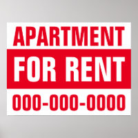 poster De 18" X 24" Apartamento De Alquiler De Pap