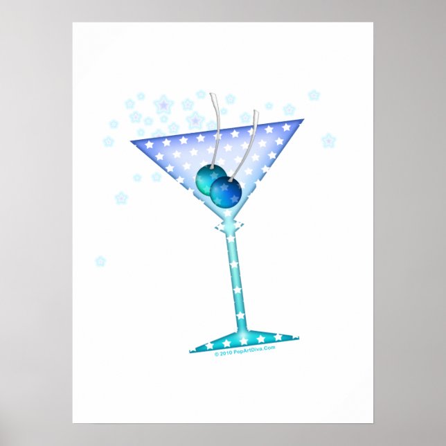 Póster poster DE 18" X 24" - AZUL MARTINI ART (Frente)