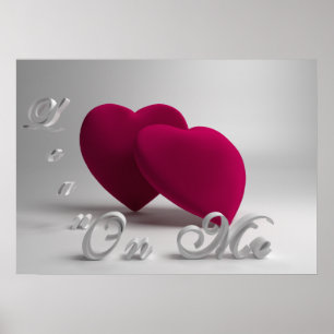Póster poster de 3D para el corazón 28x20