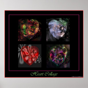 Póster Poster de 4 corazones