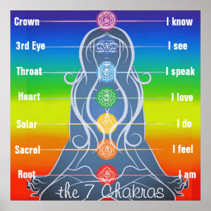 Póster poster de 7 chakras de 24 x 24"