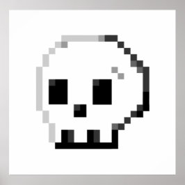 Póster Poster de 8 bits de píxel de Skull