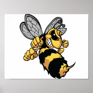 Póster Poster de abejas muy enfadado