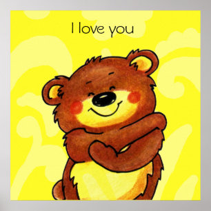 Póster poster de abrazo de oso