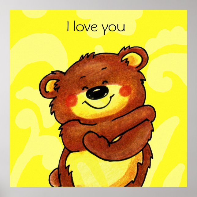 Póster poster de abrazo de oso (Frente)