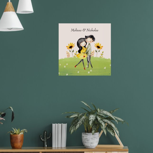 Póster Poster de abrazo de pareja cutáneo (Salón 1)