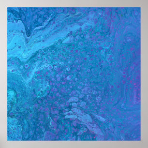 Póster Poster de abstración azul relajante Ocean Breeze 2