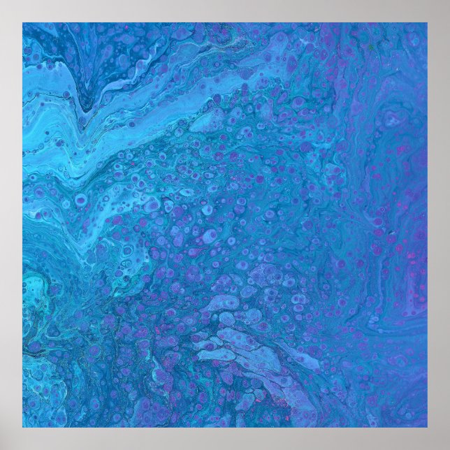 Póster Poster de abstración azul relajante Ocean Breeze 2 (Frente)