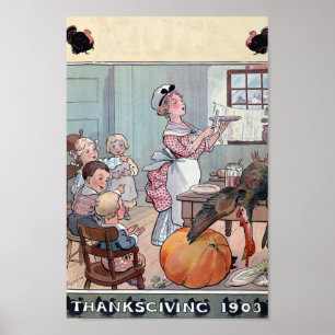 Póster Poster de Acción de Gracias 1903