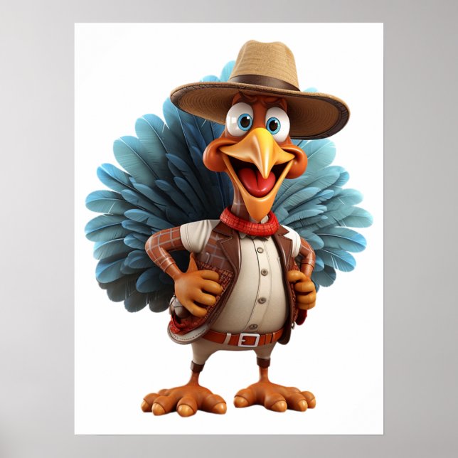 Póster Poster de Acción de Gracias en Turquía Occidental (Frente)
