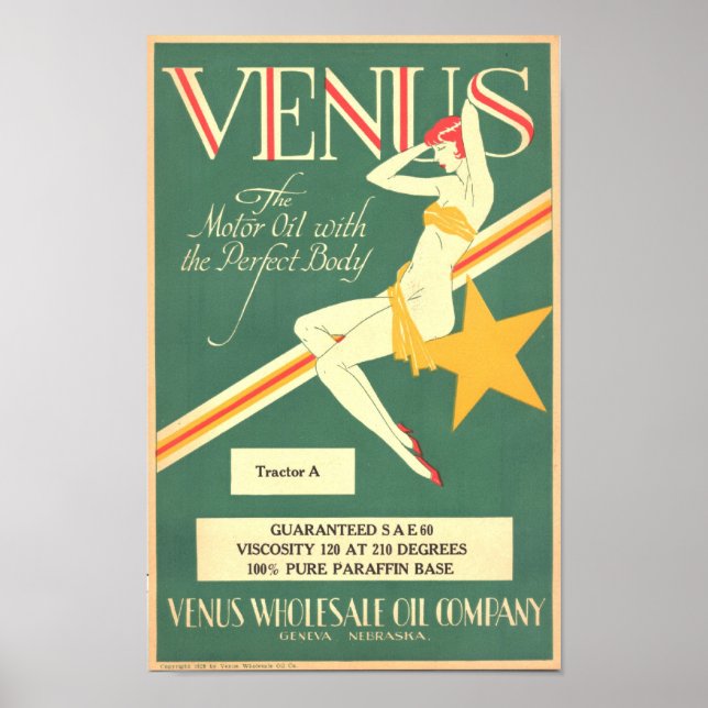 Póster Poster de aceite de motor de Venus (Frente)