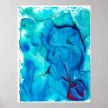 poster de acuarela abstracta de 'Precipice'