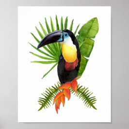 Póster Poster de acuarela de aves tropicales turcas