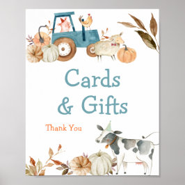 Póster Poster de acuarela de la granja de calabazas para 