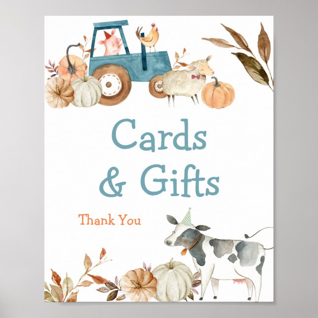 Póster Poster de acuarela de la granja de calabazas para  (Frente)