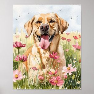 Póster Poster de acuarela de Labrador
