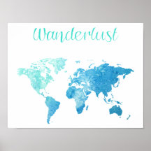 Poster de acuarela de Wanderlust