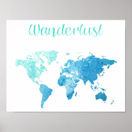 Póster Poster de acuarela de Wanderlust
